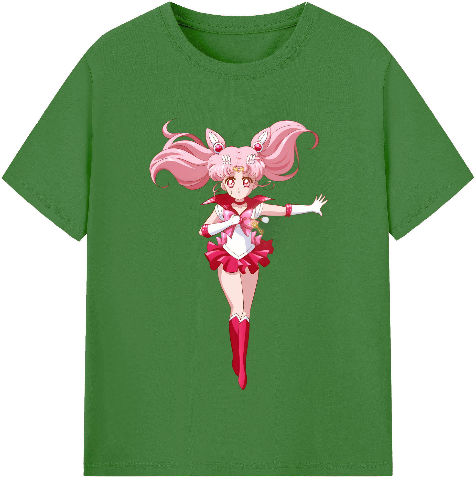 （画像用） 美少女戦士セーラームーン ちびうさ Sailor Moon Chibiusa Tsukino Usagi Small Lady Serenity レディースカジュアルプリントTシャツ（綿100％）